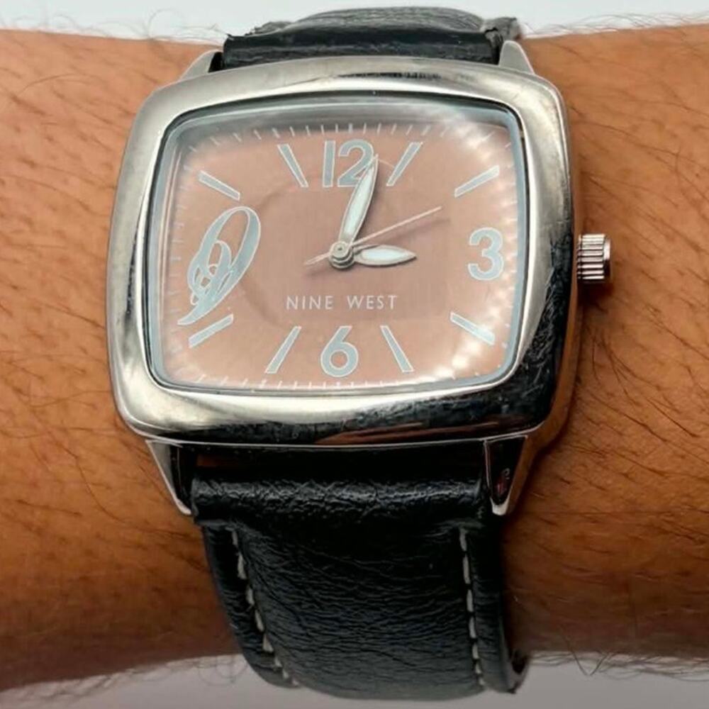 Silver & Black Nine West Men's Watch